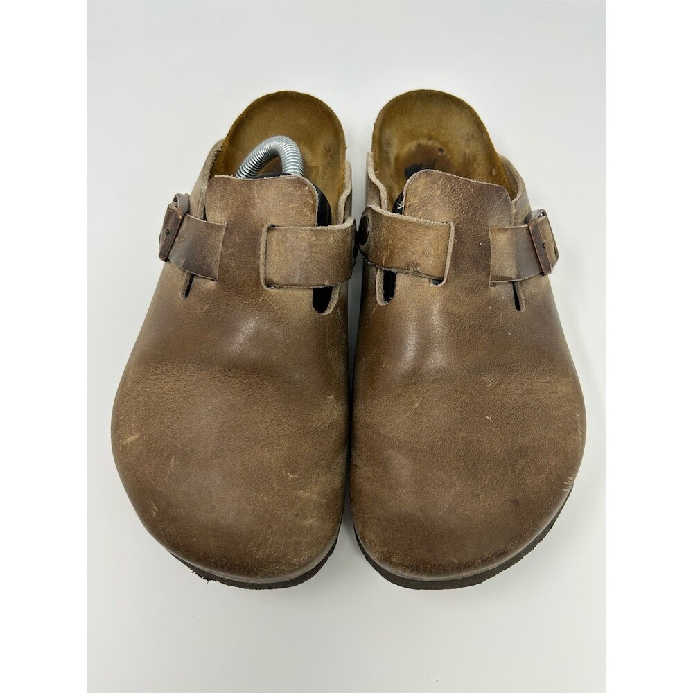 Birkenstock Boston Clogs Tobacco Brown Slip-On Buckle Cork Footbed Size 38 - Picture 7 of 14